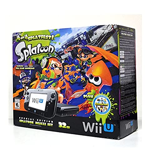 Nintendo Wii U 32GB Console Splatoon Special Edition Bundle - Black image 2