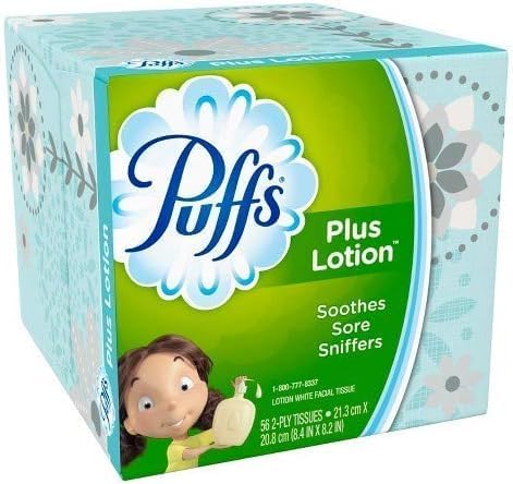 Miniatura 3 de Loción de pañuelos faciales Puffs Plus, 3 cubos, 56 pañuelos por caja (el diseño de la caja puede variar)