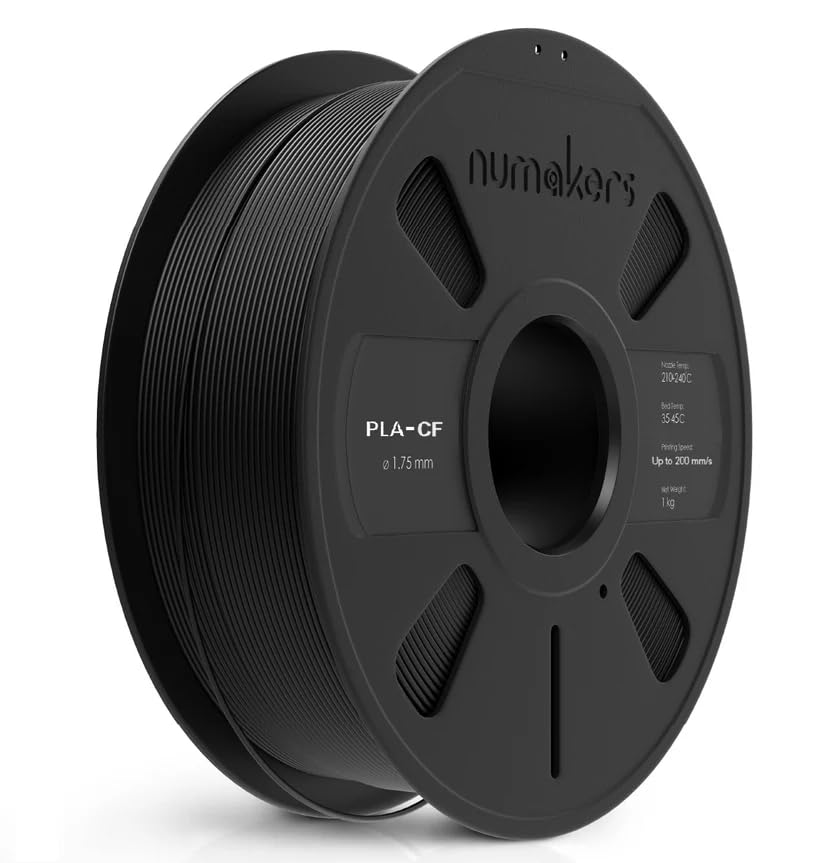 Numakers PLA‑CF Carbon Fiber Filament 1.75 mm – 1 kg Spool | High‑Strength Matte Finish PLA‑CF for 3D Printers Low Warping Durable Prints (Black)-picture-10