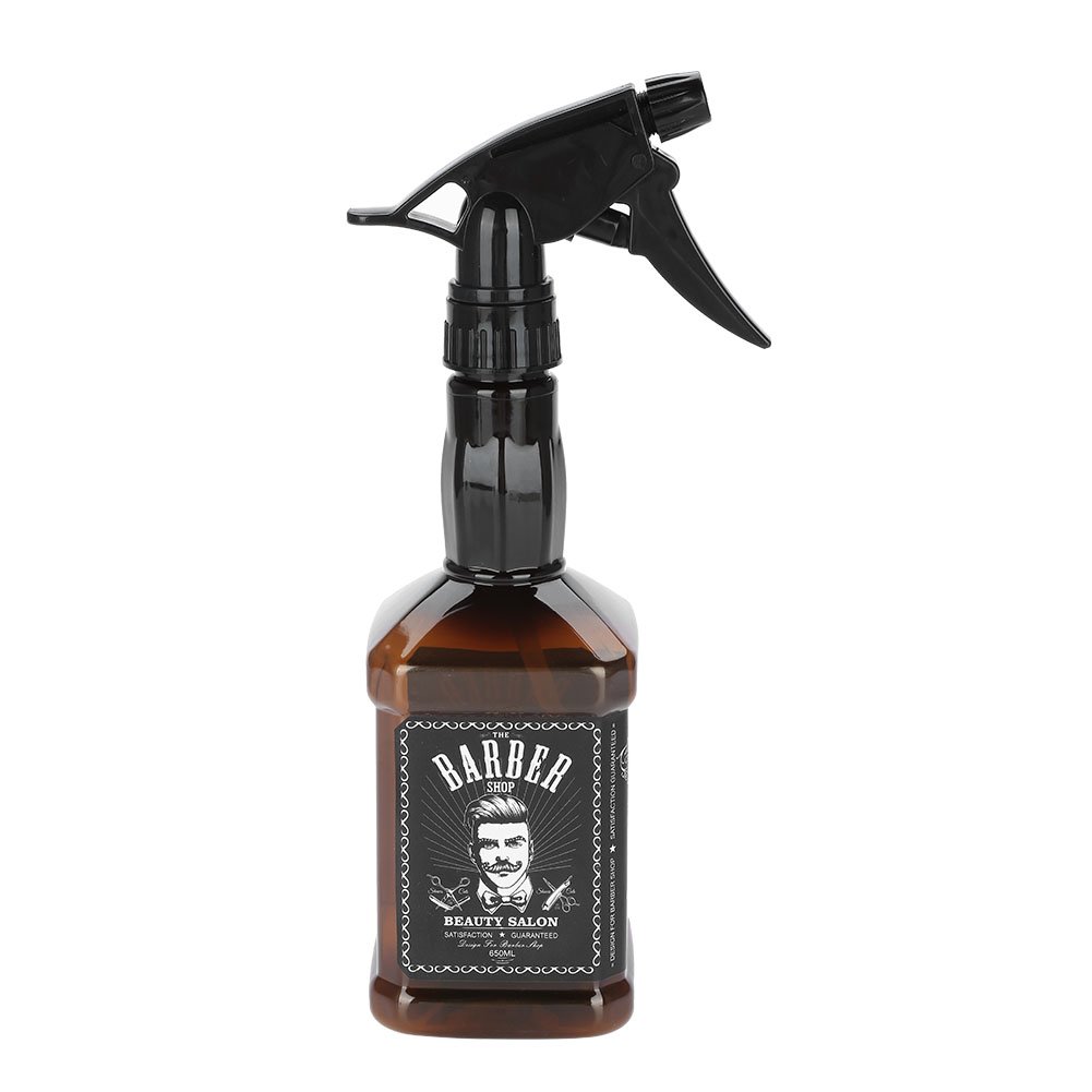 Hair Spray Bottle - 650ml Hairdressing Spray Bottle Salon Barber,Hair Tool Refillable Water Sprayer Bottle (Color : Brown)