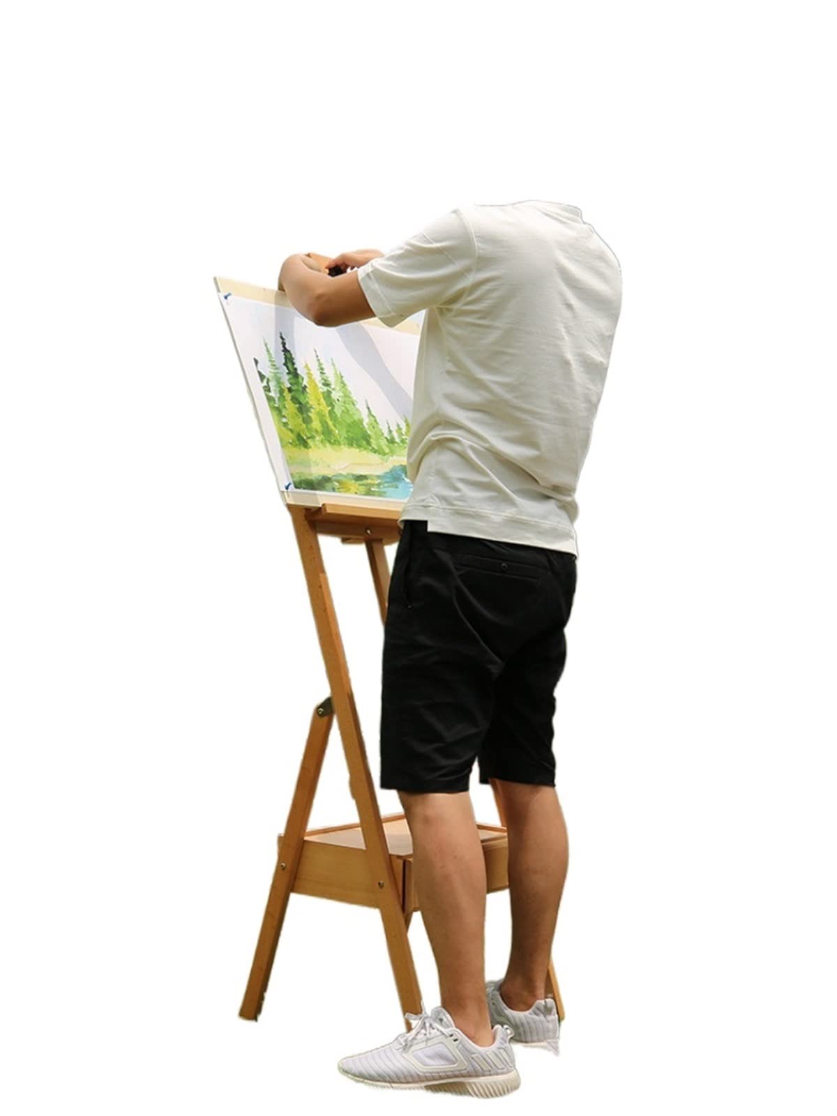 Chevalet en Bois Massif pour Peinture à l'huile, Grand Support pour Aquarelle, Fournitures d'art