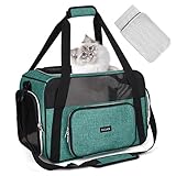 BAGLHER Pet Travel Carrier, Cat Carriers Dog Carrier for Small Medium Cats Dogs Puppies, Airline Approved Small Dog Carrier Soft Sided, Collapsible Puppy Carrier. Green
