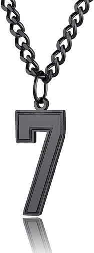 ChainsPro Puede grabar, collar de número de jersey de 0 a 9 para hombre, joyería de equipo de béisbol, baloncesto, fútbol, cierre duradero, acero