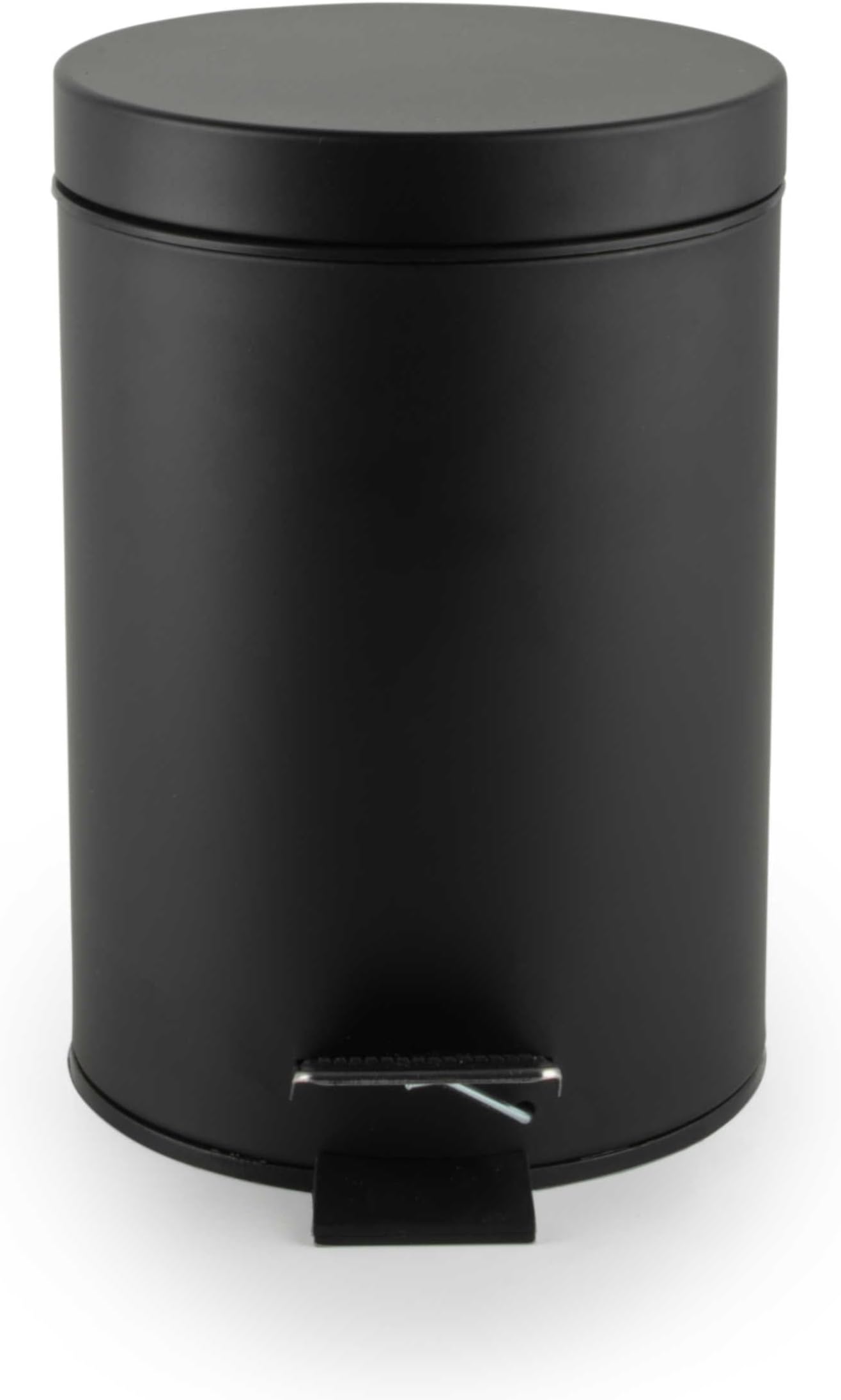 Beldray LA038098BLKFEU7 Bathroom Pedal Bin — Small Round Stainless Steel Sanitary Waste Bin, Waste Bin with Soft Close Mechanism, Removable 3 Litre Inner Bin, Carry Handle, Black