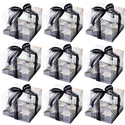 Clear Cupcake Boxes-Cupcake Containers-Plastic Disposable Cupcake Boxes Carrier Containers - Holds Cupcakes Each-Clear Cake Display Boxes,Gift Packaging Boxes for Cake (15 pcs Clear Cupcake Boxes)