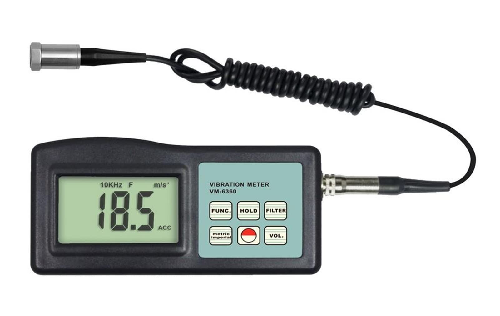 Misuratore Di Spessore Ad Ultrasuoni VM-6360 Tester di misurazione del vibrometro for misurazione delle vibrazioni digitali 10Hz-10kHz for plastica in rame in alluminio in acciaio metallico Misurazion