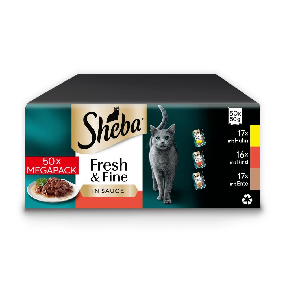Sheba CATCARE Pouch Wet Fresh & FINE (Meat) Chunks IN Gravy Adult 50G Multipack Standard