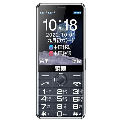 Téléphone Portable pour Personnes âgées, téléphone à Double Carte SIM, téléphone à Gros Boutons, Son Clair Téléphone Portable pour Personnes âgées (Noir)