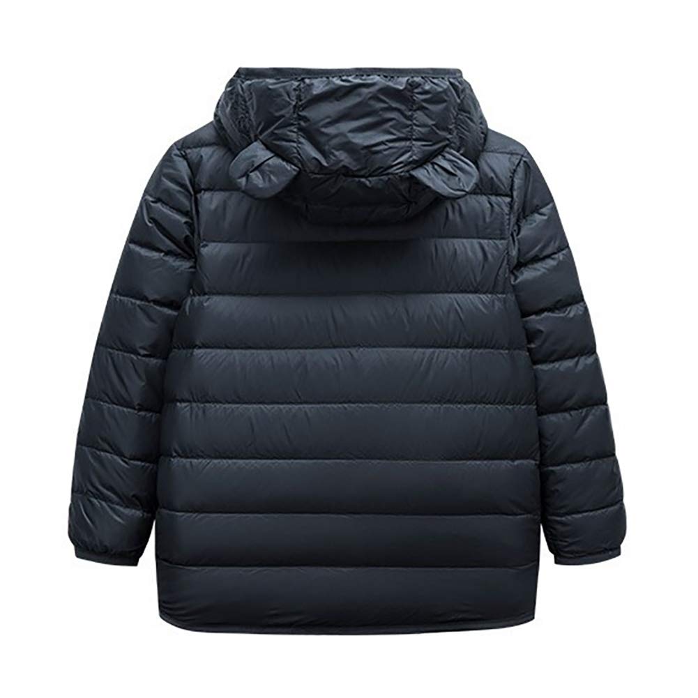 Piumino Per Bambini Con Cappuccio Corto Ultraleggero Cappotto Invernale Trapuntato Puffer Casuale Unisex Top Sportivo Ragazzi Capispalla Per Ragazzi Ragazze Scuola All'aperto Nero (3-8 Anni)