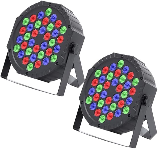 36W LED Par Light Stage Light Corded RGB 36W with Sound Activated Control DJ Wedding Party(2 Packs)