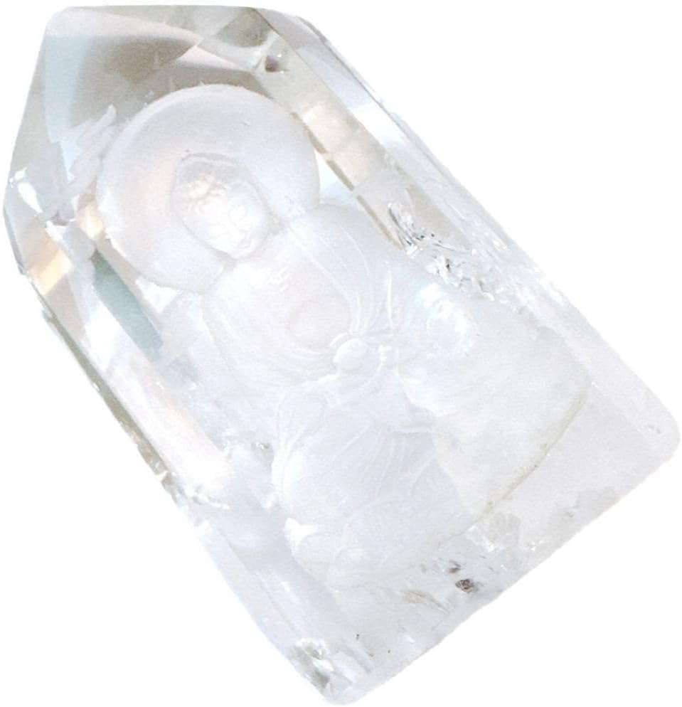 クリスタル　水晶　仏像　裏彫　土台付　天然　観音様　彫刻 置物 開運 1点物 楽天市場】天然水晶 観音様 水晶 台座付き 菩薩 仏像 観音像 : 名石