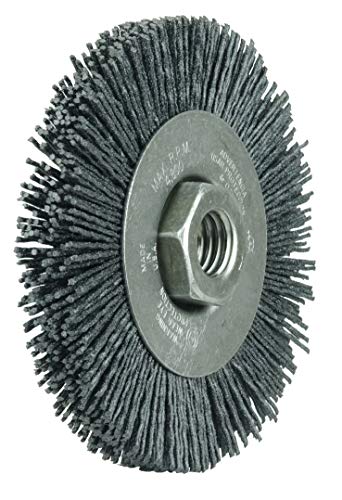 Image of Weiler 31112 FME-Compliant 4 inch Black Nylox Radial Wheel Brush, .055 /80CG Crimped Fill, Use with 60012 Grinder, Made in the USA (Pack of 5)