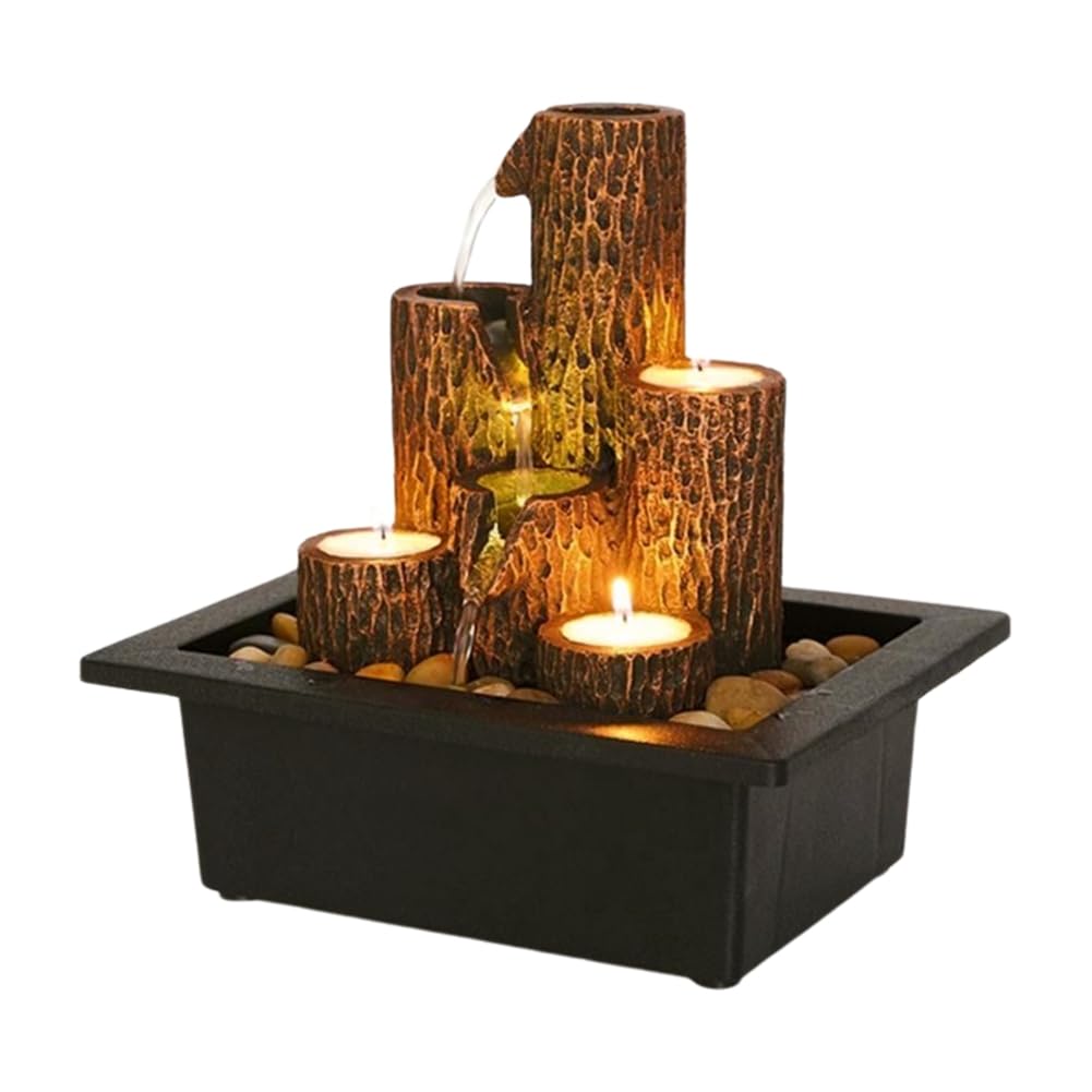 Xujian Small Desktop Fountain Flowing Water Ornaments Crafts Candlestick With Flowing Water