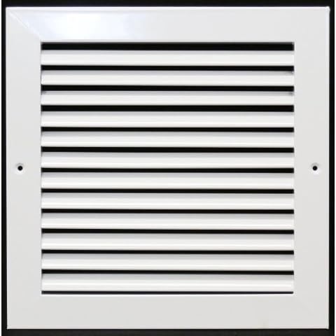 HVAC Premium 10'' X 10'' Aluminum Return Grille - Easy Air Flow - Linear Bar Grilles [Outer Dimensions: 11.875'' w X 11.875'' h] Cover