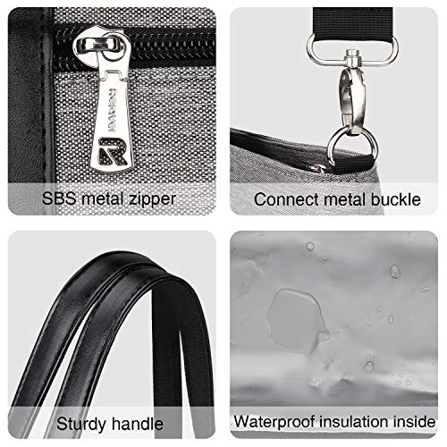 Monstina Lunch Tote Bag For Women Men,Large 2 Layer Lunch Bag With Usb Port Thicken Aluminum Foil Reusable Lunch Box For Office (Gray) #TOP5