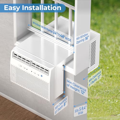Antarctic Star U-Shaped Air Conditioner Window Unit 12000BTU, Ultra Quiet Window Air Conditioner Cools up to 550 Sq. Ft, Saddle Window AC Units with Full Window View, Energy Saving, Easy to install