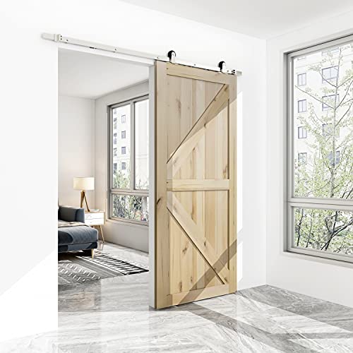 Barnsmith 6.6Ft Soft Close Sliding Barn Door Hardware Kit Heavy Duty Brushed Nickel Steel Top Mounted Invisible Soft Closing Mechanism Design Barn Door Track Set -Fit 36''-40'' Door Panel #TOP1
