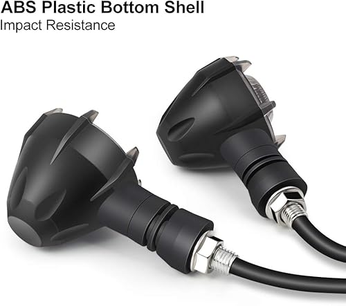 Vista 4 de surpassme 2 luces indicadoras LED de luz intermitente blanca y secuencia ámbar para motocicleta, luces de circulación diurna DRL Switchback Glow