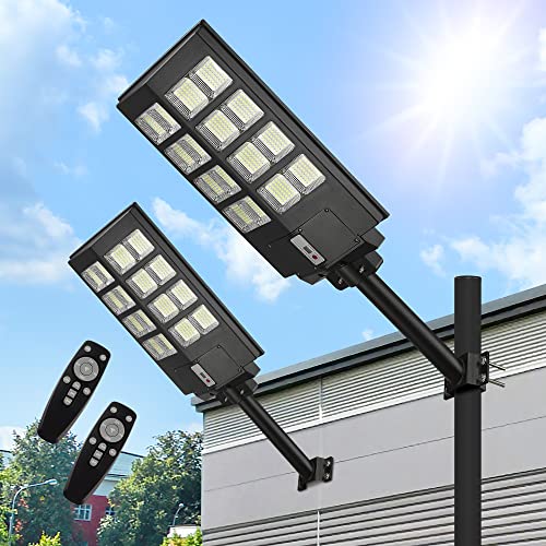 Lovus 2Pack 1200W Led Solar Street Lights Outdoor, 100000Lm Commercial Parking Lot Lights Dusk To Dawn With Motion Sensor, Flood Security Light Solar Powered For Garage, St1000-086-2 #TOP7