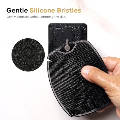 Image of Silicone Body Scrubber - Deep Cleansing & Exfoliating Shower Brush for Soft, Smooth Skin, Improves Skin Texture, Boosts Circulation, Gentle & Hygienic Bath Scrubber for Men & Women (Oval)