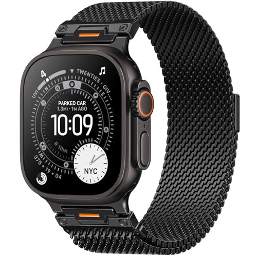 Original Milanaise Metallarmband Kompatibel mit Apple Watch Ultra 3/2/1 Armband 49mm 46mm 45mm 44mm Herren Milanese Edelstahl Magnetisch Ersatzarmband für iWatch Series 11 10 9 8 7 6 5 4 3 SE 3/2/1