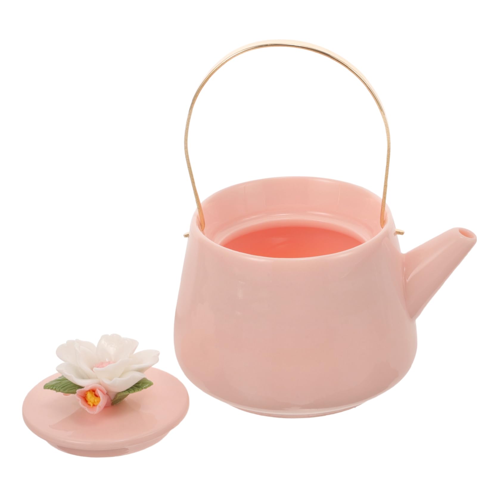 OUNONA 3stücke Keramik Mit Handgefertigtem Blumenmuster Minimalistischer Stil Für Teeliebhaber Hitzebeständig Für Herd Geeignet Für Zubereitung Von Grünem Tee Und Kräutertee