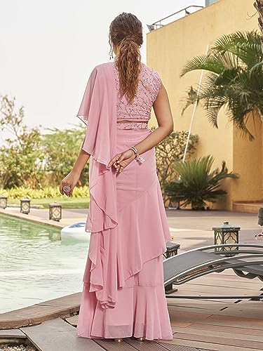 Image of Womanista Women's Plain Georgette Saree