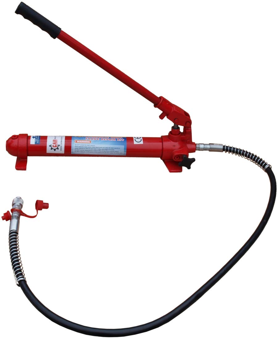 Carmax Zugzylinder + Pumpe 10T Satz Hydraulik Zylinder Hydraulikzylinder 2 Kettenhaken
