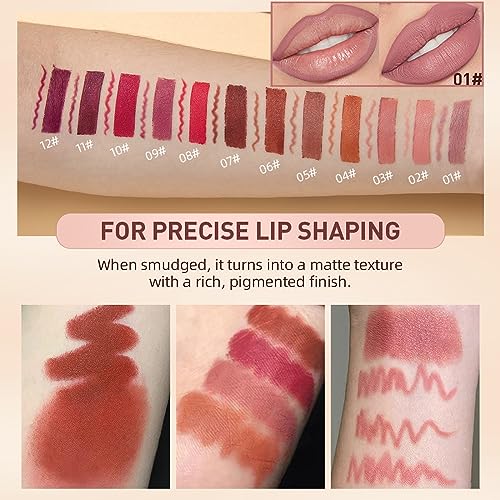 Matte Lipstick for Women,Nude Lipstick Lipliner Pencil Lip Filler Long Lasting Lip Gloss,Lip Liner and Lipstick Set,Lip Makeup Kits for Daily Makeup and Holiday (01#) - Image 5