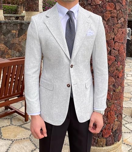 SHUZHXLZANGY Mens Blazer Casual Sports Coat Summer Jacket Lightweight Blazer for Men Beach Wedding Jacket2