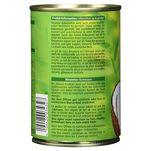 Foto von Alnatura Bio Kokosmilch, vegan, 6er Pack (6 x 400 ml)