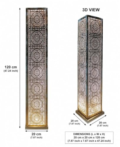Image of Designer Laser Cut Floo.r Lam.p Metal Floor Lamps for Living Room Corner | Corner Floor Lamp | Column Floor Lamp