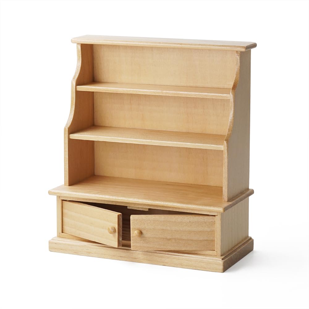 Odoria Dollhouse Bookcase Shelf Miniature: 1/12 Scale Bookshelf Storage for Living Room Antique Retro - Mini Library Wall Display Cabinet - Tiny Wood Furniture Vintage