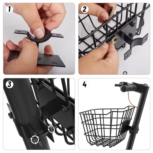 Tuuzel Front Bike Basket - Solid Steel Scooter Basket With Fixed Bracket thumb #2