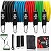 Bandas Elasticas Musculacion,Set de Bandas de Resistencia con Cinco Tubo de Látex,Bandas de Resistencia Fitness para Yoga,Fisioterapia,Estiramientos,Gimnasio en Casa,Incluye Bolsa de Transporte