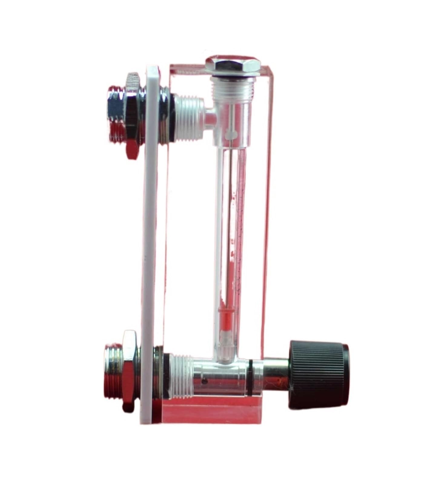 Caudalímetro acrílico con válvula ajustable, hembra G1/4 a macho M18 x 1,5, tipo panel, medición de precisión para control de flujo de fluido