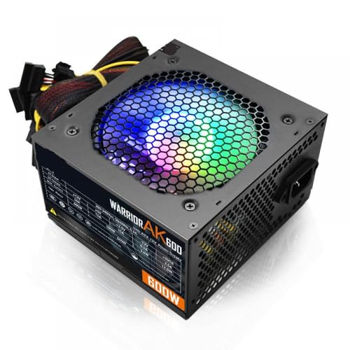 120mm RGBファン24pin 12V静かなゲームBTCマイニング用のデスクトップPC用AK 600W ATX電源ユニット