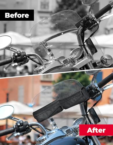 KEMIMOTO Bolsa para Para-Brisa de Motocicleta com Suporte de Montagem Bolsa para Para-Brisa de Dois