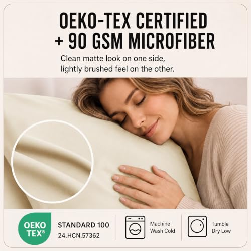 Image of CozyLux Cal King Sheet Set 6-Piece, 21-Inch Deep Pocket, Soft Brushed Feel