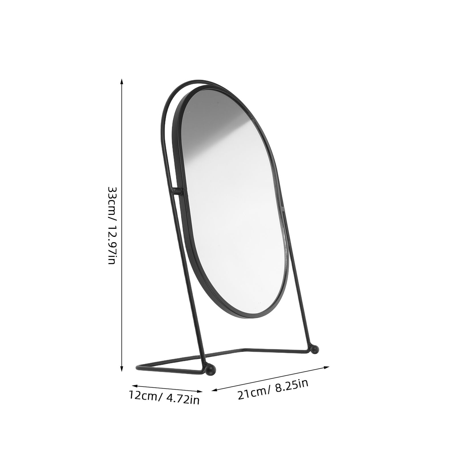 TOPBATHY Espejo de Maquillaje Ovalado Giratorio Grande con Soporte Metálico Espejo de Tocador HD para Dormitorio y Escritorio para Niñas y Estudiantes Adecuado para Maquillaje y Cuidado