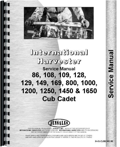 International Harvester Cub Cadet 1200 Lawn & Garden Tractor Service Manual (Chassis)      Unknown Binding