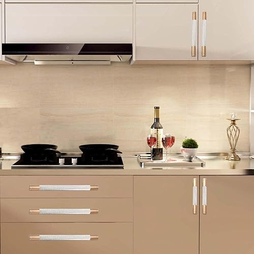 Miniatura 6 de Gutuwellea Paquete de 12 tiradores dorados y negros de 7 12 pulgadas, tiradores de gabinete dorados y negros, tiradores de aluminio, tiradores de