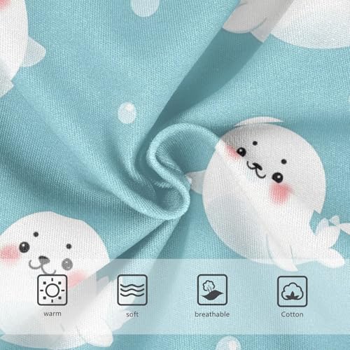 Cute Cartoon Seals Blue Undies for Toddler Girls, Girls Briefs, 2T–8 Years3