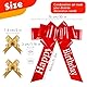 Tikplus Große Schleife für Auto 30 inch, Geschenkschleife Groß 76 x 80 cm, Rote Schleife Groß, Riesige Autoschleife mit Gold Kleine Schleifen und Saugnapf für Auto Deko Happy Birthday 18 Geburtstag