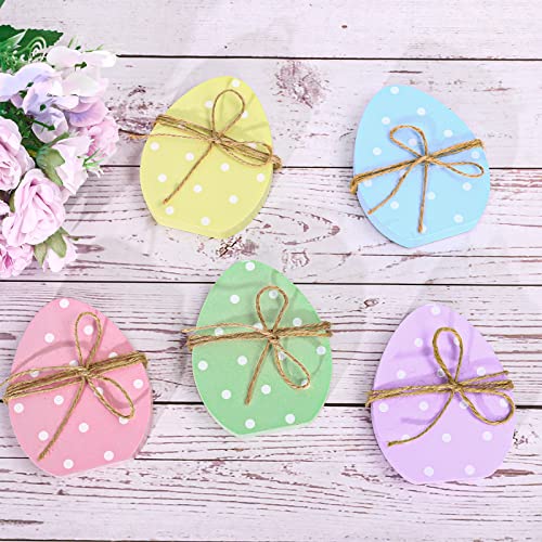 Whaline-5Pcs-Easter-Egg-Wooden-Table-Decor-Polka-Dots-Egg-Table-Centerpieces-Cute-Spring-Easter-Standing-Egg-Wood-Signs-Easter-Tiered-Tray-Tabletop-Decoration-with-Rope-for-Home-Party-Decor Whaline 5Pcs Easter Egg Wooden Table Decor Polka Dots Egg Table Centerpieces Cute Spring Easter Standing Egg Wood Signs Easter Tiered Tray Tabletop Decoration with Rope for Home Party Decor