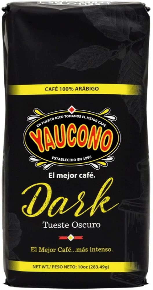 Yaucono Dark Roast Ground Coffee, Puerto Rico, 100% Arabica, 10 Ounce (Pack of 2)