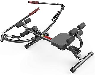 WBJLG Rowing Machines, Hydraulic Rowing Machine,Foldable Rowing Machine,Adjustable Home Rowing Machine with 12 Resistance Levels 3 Grades of Slope Adjustment LCD Monitor,Black