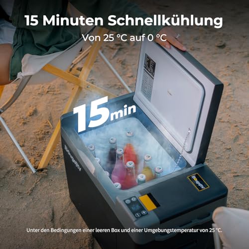 BougeRV CRPRO Kompressor Kühlbox 12V, 29 Liter, perfekt für Auto, Camping & Reisen, -22℃ bis 10℃ Kühler, 12/24V DC & 110