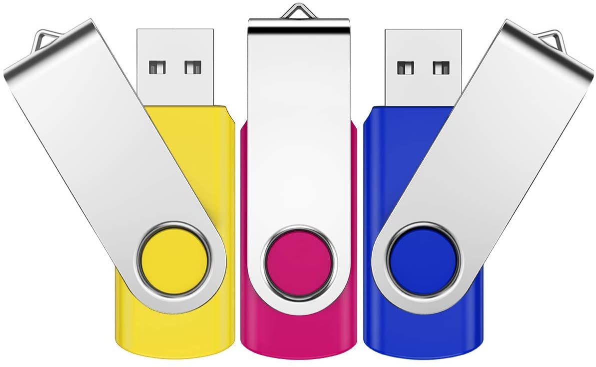 16GB Memory Stick 3 Pack, KROCEUS USB Flash drive 2.0 Swivel Thumb Drives Data Storage Jump Drive Zip Drive USB Sticks External Devices with Led Indicator and Lanyard