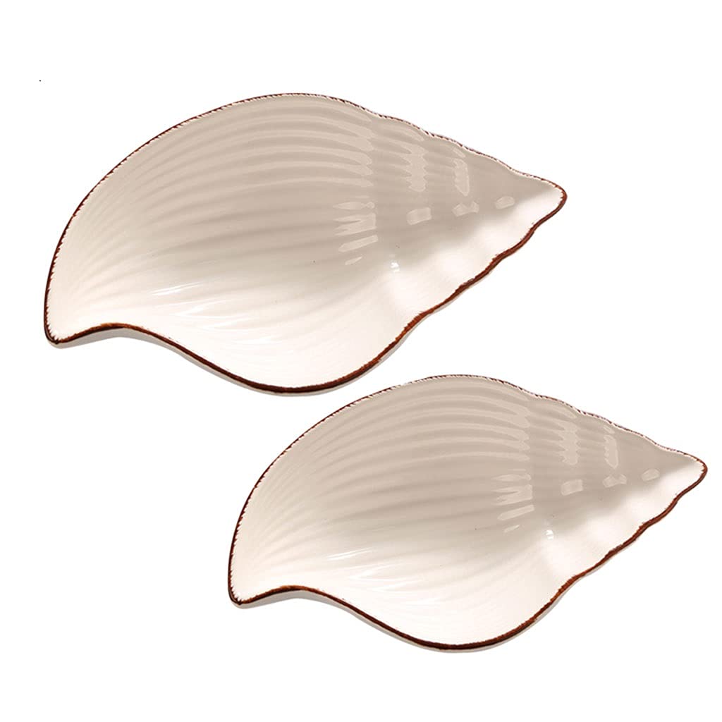 Set di 2 Piatti per Salse a Forma di Stella Marina, Conchiglia, Pesce, Piatti in Ceramica per antipasti, Snack, Frutta, Sushi, Dessert, Gioielli